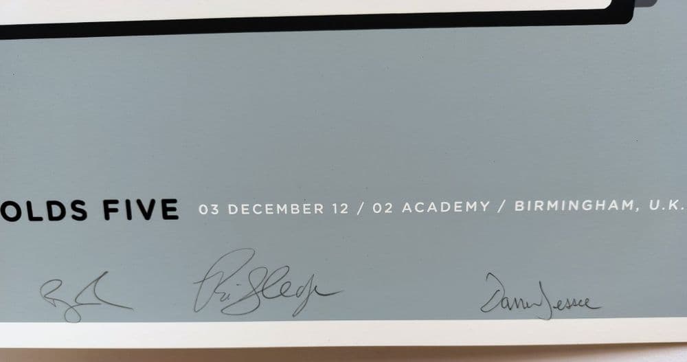 Ben Folds Five Band Signed Poster Birmingham 2012