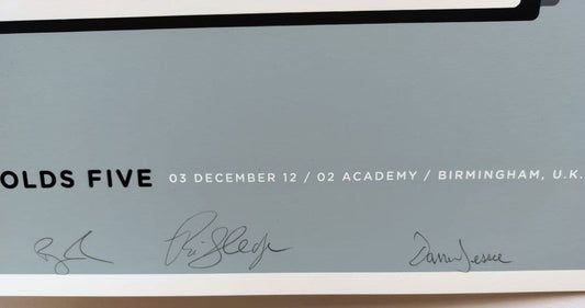 Ben Folds Five Band Signed Poster Birmingham 2012
