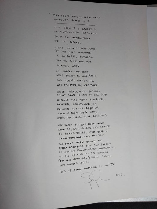 Jay Ryan "Mistakes" Book Volume 4. Perfect From Now On