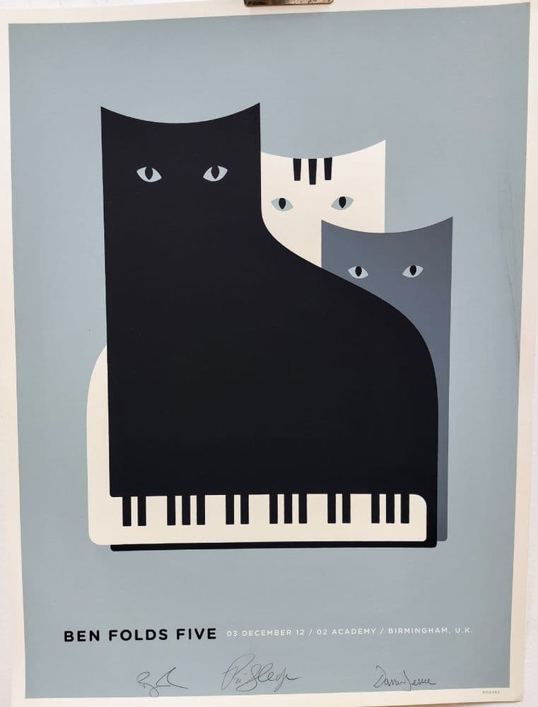 Ben Folds Five Band Signed Poster Birmingham 2012
