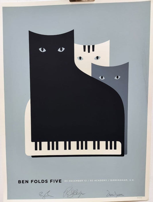 Ben Folds Five Band Signed Poster Birmingham 2012