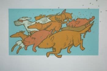 Dogs In School Art Print 2009