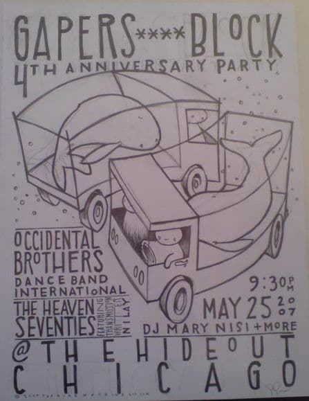 Gapers Block 4th Anniversary 25/05/07 Chicago Original Drawing