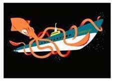 Giant Squid Ship Gama Go Print