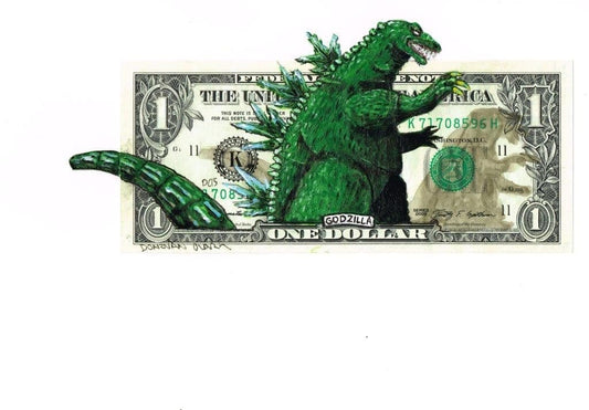 Godzilla Money Art