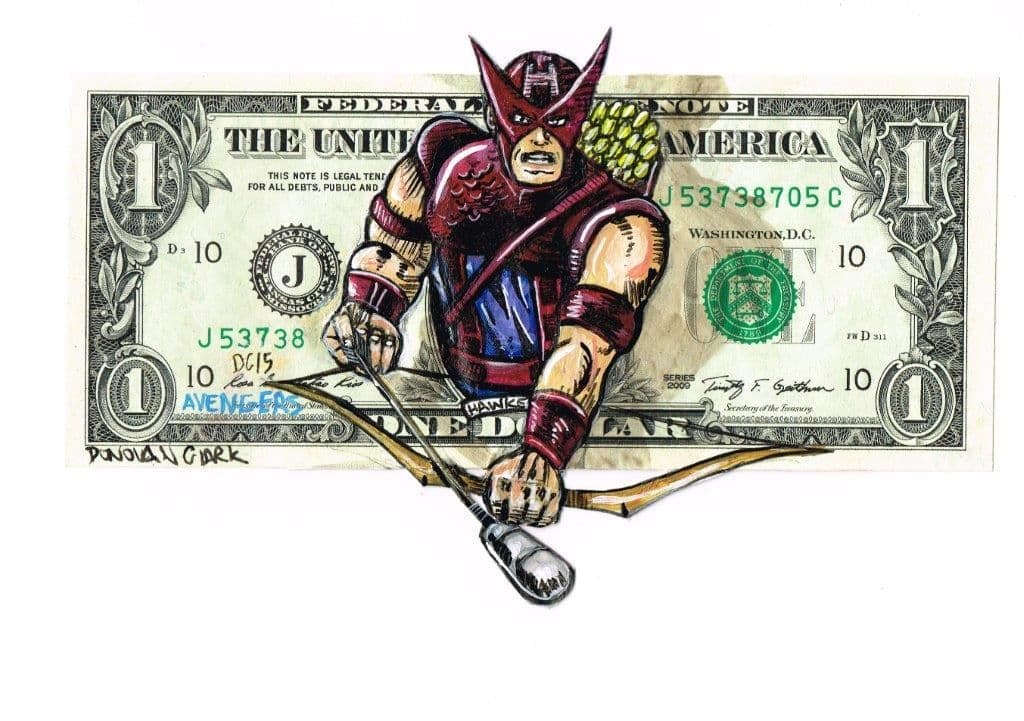 Hawkeye - Avengers Money Art