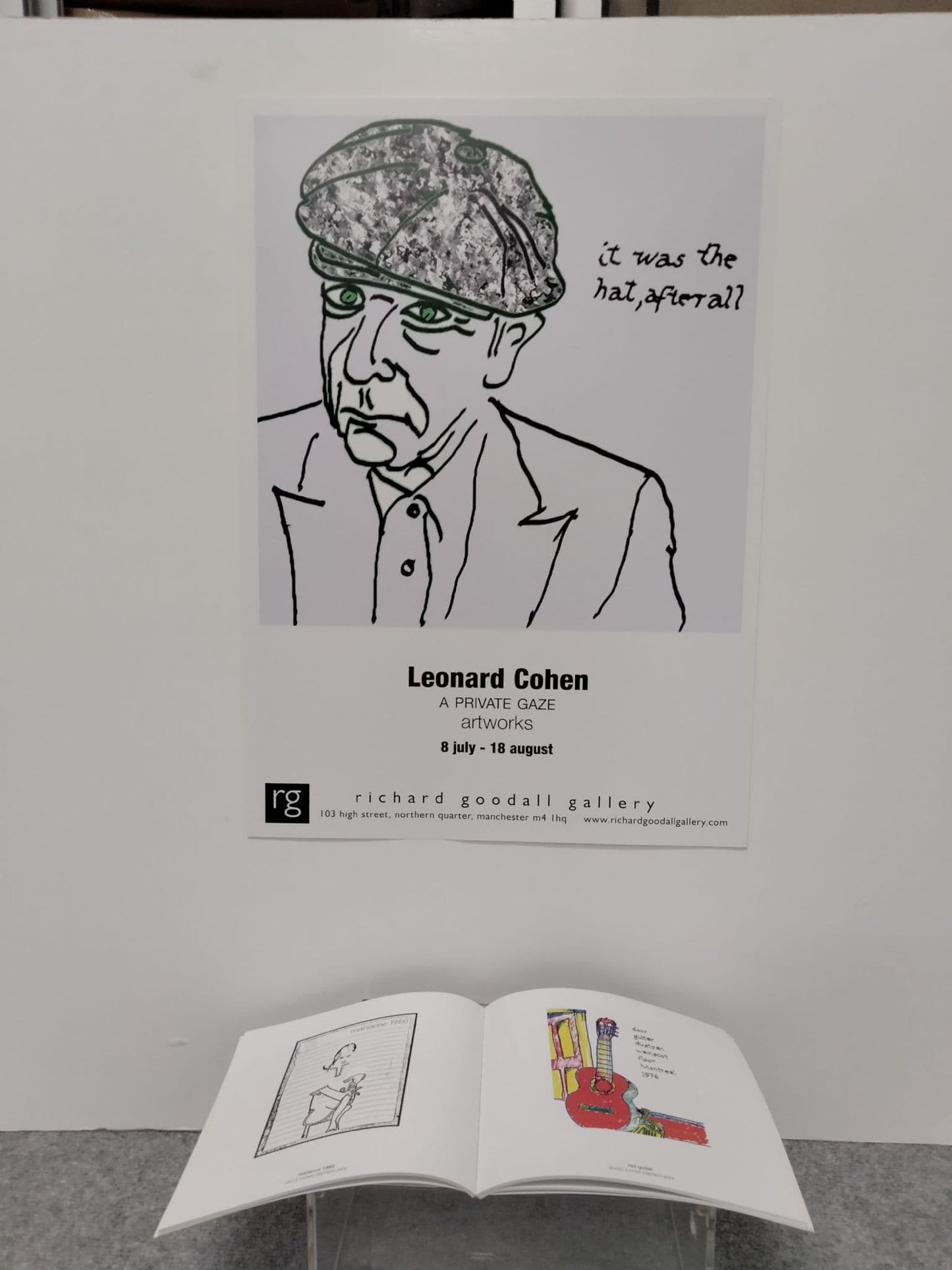 Leonard Cohen Exhibition Book/Catalogue plus Poster Hat Image