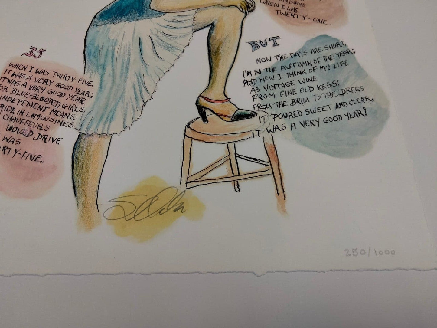 MANUSCRIPT ORIGINALS Ervin Drake "It Was A Very Good Year" Hand signed and illustrated lyrics