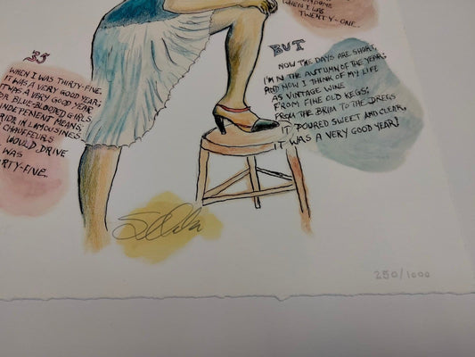 MANUSCRIPT ORIGINALS Ervin Drake "It Was A Very Good Year" Hand signed and illustrated lyrics