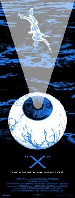 X: The Man with the X-ray Eyes Movie Poster Blue